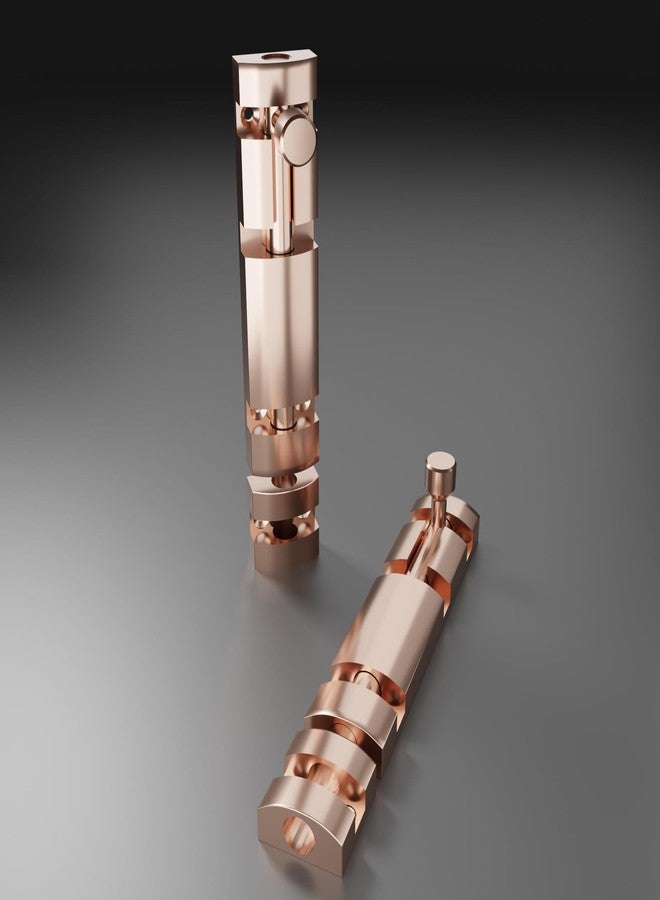 أتلانتيك مزلاج برج أتلانتيك زايلو مقاس 10 بوصات للأبواب والنوافذ | مزلاج باب كوندي/شيتكني من الألومنيوم مطلي باللون الذهبي الوردي للباب الرئيسي والحمام وغرفة النوم | مزلاج برج شديد التحمل (عبوة من 4 قطع) - Image 2